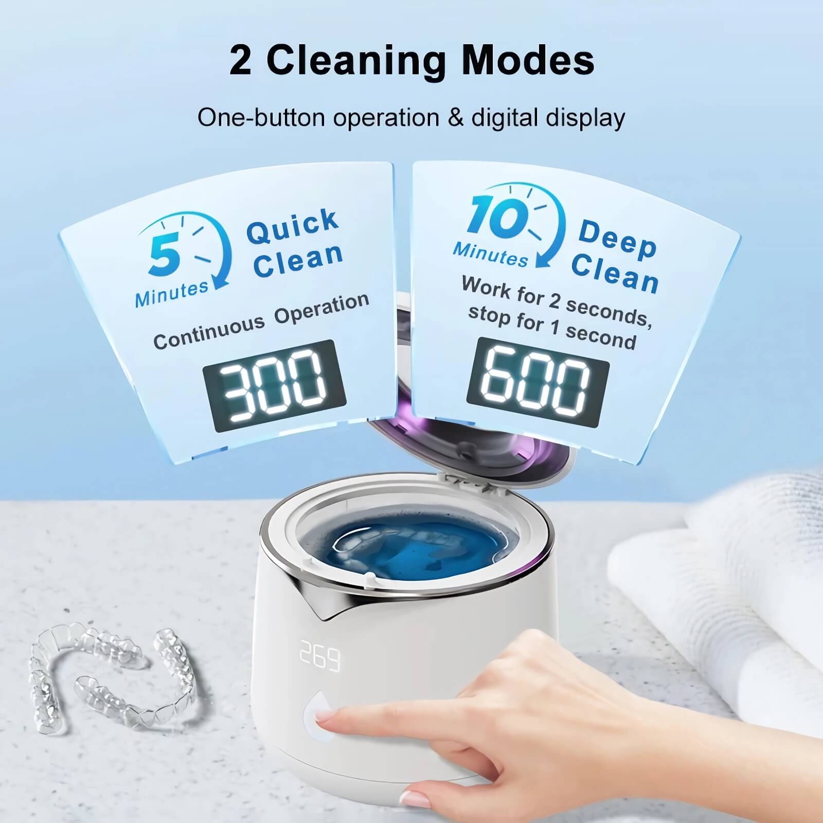 Ultrasonic cleaner 2 modes