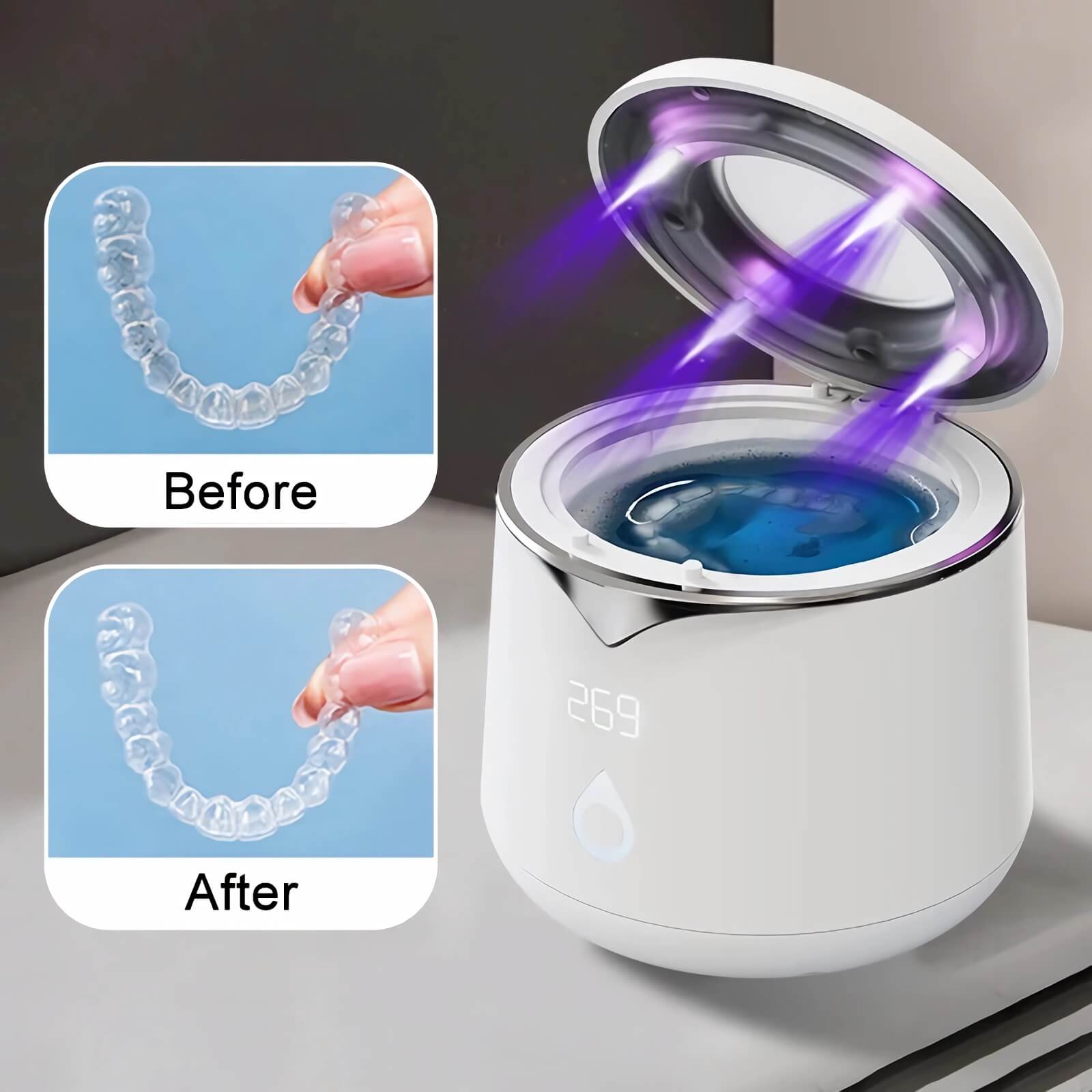 Multi-purpose Dental Ultrasonic Cleaner for oral care and household items