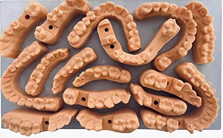 Fast batch 3D printing for dental applications