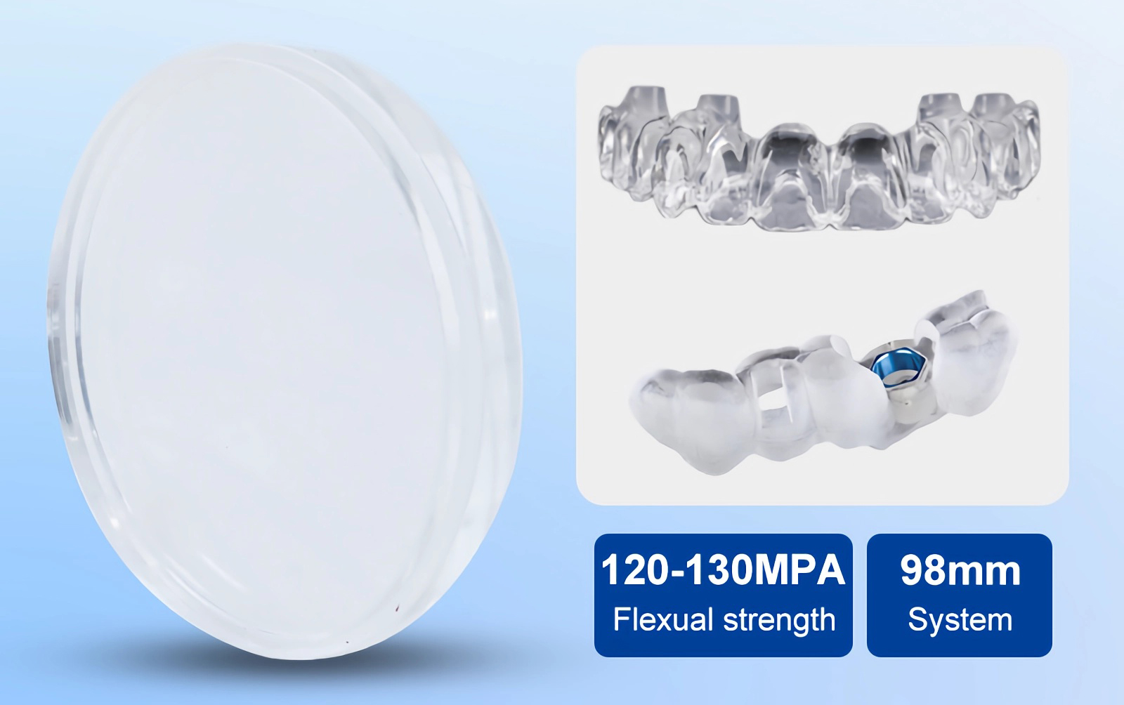 CAD CAM clear PMMA disc dental material block